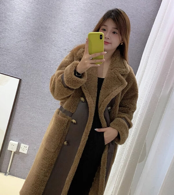 Double Breasted Lamb Fur Coat - Image 6