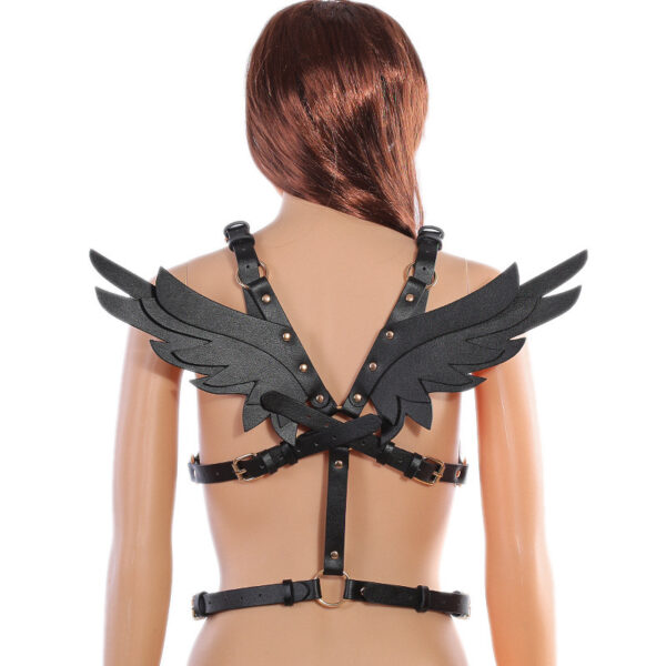 Adult Sex Product PU Leather Angel Wings Women's Dance Party Role Bar Dress Up Shapewear - Image 2