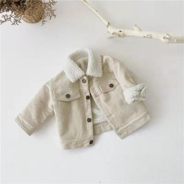 Kids' Overcoat Winter New Korean Style Fleece-lined Thickened Lamb Wool Corduroy Clothes - Image 2