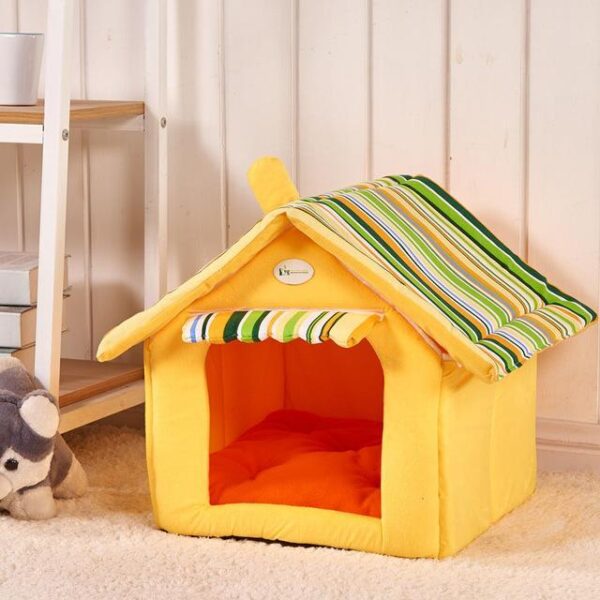 New Fashion Striped Removable Cover Mat Dog House Dog Beds For Small Medium Dogs Pet Products House Pet Beds for Cat - Image 2