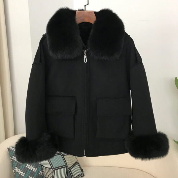 Autumn And Winter Velvet Thickened Short Double-sided Wool Overcoat - Image 4