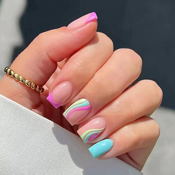 Multicolor Summer Natural Natural Nail Sticker Wear - Image 7