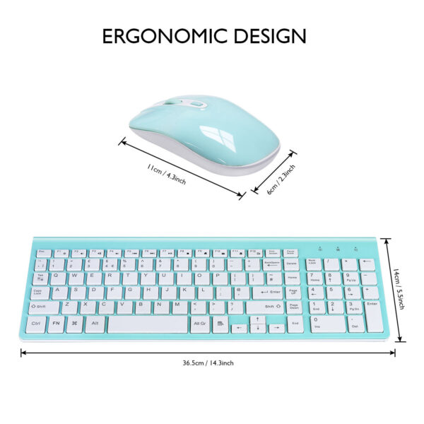 fashion wireless keyboard mouse set 2.4G thin   desktop laptop accessories - Image 2