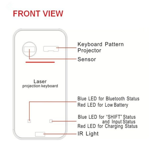 LEING FST Virtual Laser Keyboard Bluetooth Wireless Projector Phone Keyboard For Computer Pad Laptop With Mouse Function - Image 7