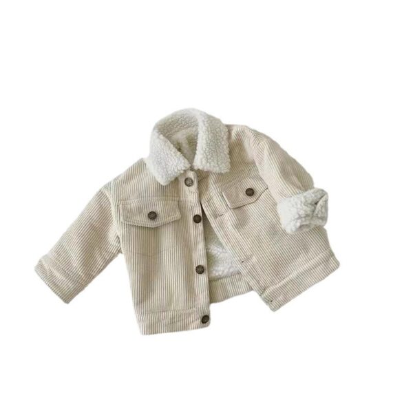 Kids' Overcoat Winter New Korean Style Fleece-lined Thickened Lamb Wool Corduroy Clothes - Image 5