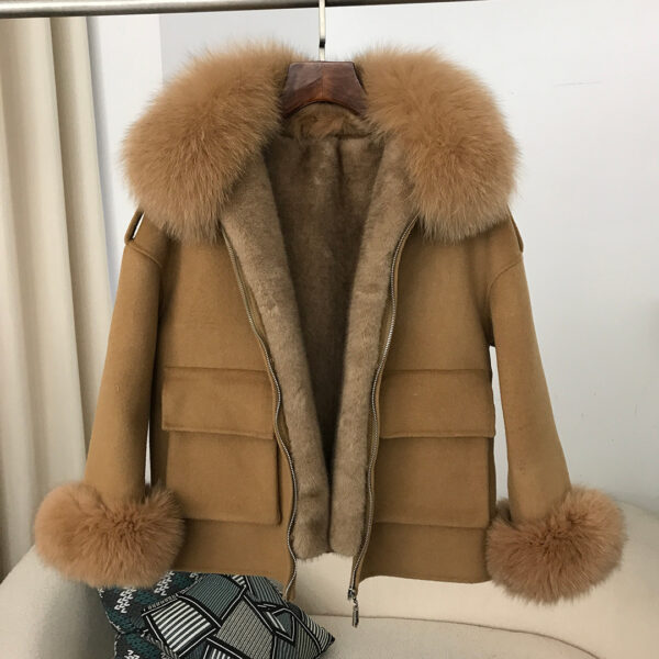 Autumn And Winter Velvet Thickened Short Double-sided Wool Overcoat - Image 7
