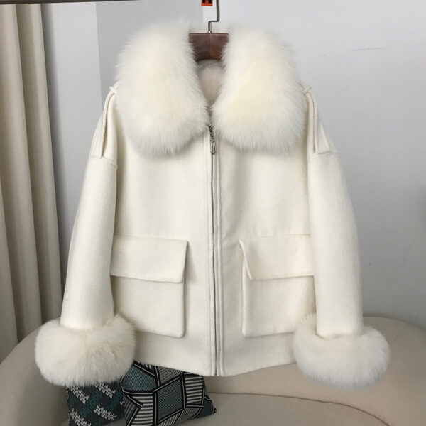 Autumn And Winter Velvet Thickened Short Double-sided Wool Overcoat - Image 6