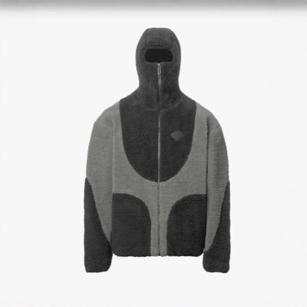 Men's Fashion Lamb Wool Hooded Zipper Coat Sweatshirt Patchwork Line Design Male Tops Casual - Image 3