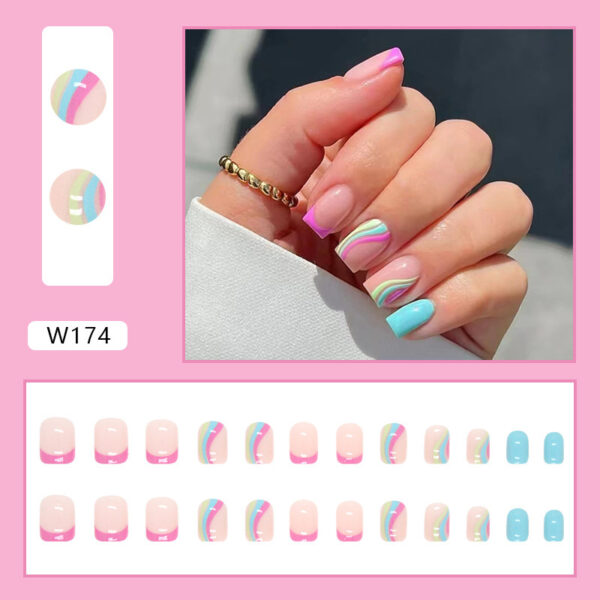 Multicolor Summer Natural Natural Nail Sticker Wear - Image 10