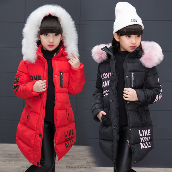 Hooded Long Sleeve Girls Padded Cotton Clothes - Image 4