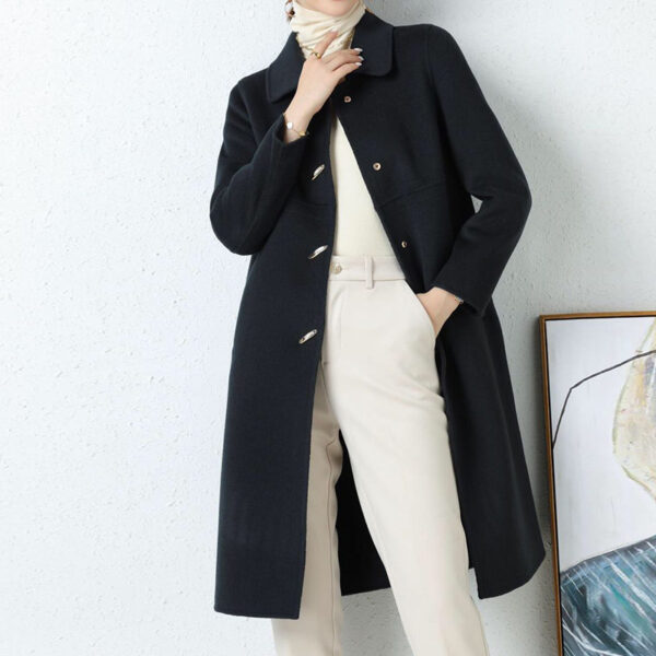 High woven double-sided cashmere coat - Image 5