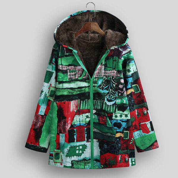 Ethnic Women Jacket Colorful Graffiti Print Faux - Image 2