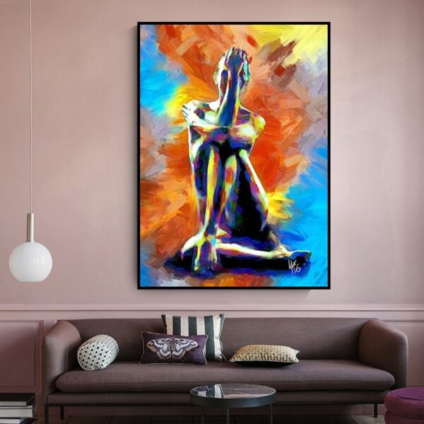 Abstract Woman Nude Oil Painting Sexy Body Art Canvas