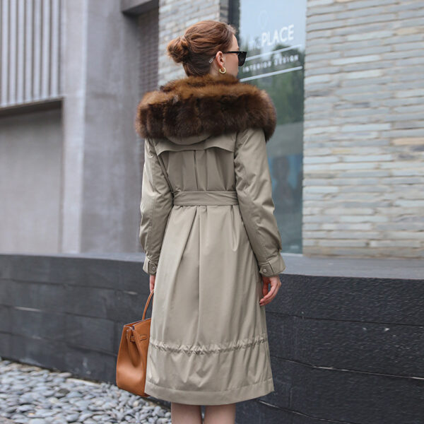 Long Detachable Rex Rabbit Liner Fur Coat - Image 3