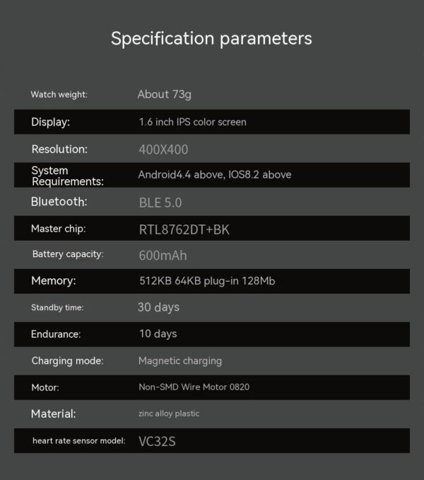 Large Screen HD Step Counting Heart Rate Blood Pressure More Than Sport Smart Watch - Image 4