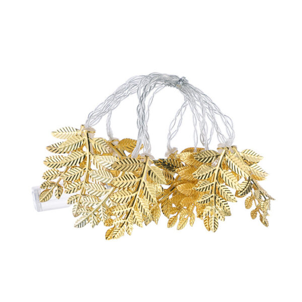 Iron Hollow Golden Leaves Decorative String Lights - Image 6