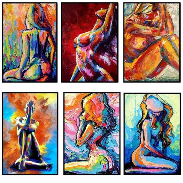 Abstract Woman Nude Oil Painting Sexy Body Art Canvas - Image 5