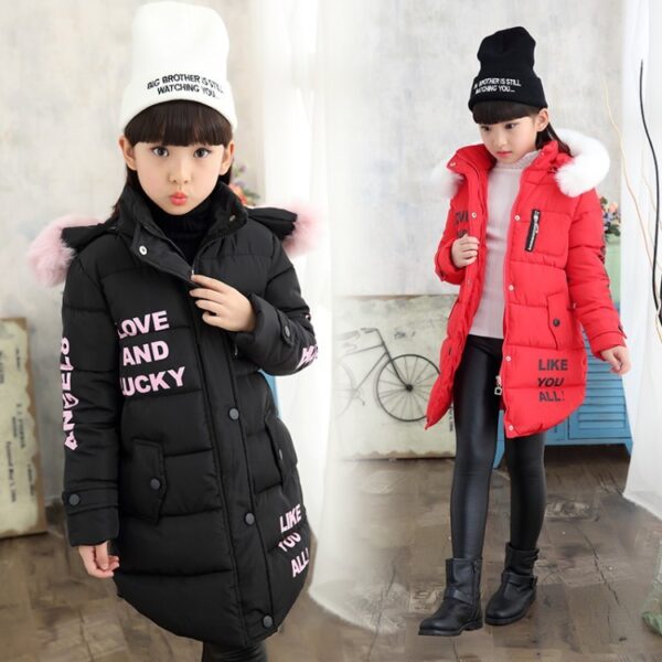 Hooded Long Sleeve Girls Padded Cotton Clothes - Image 7