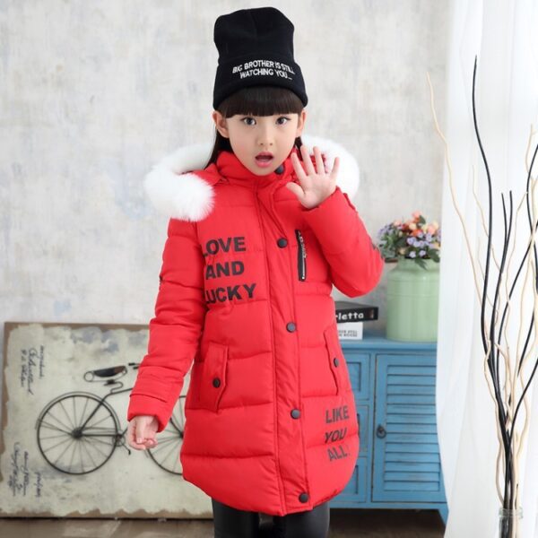 Hooded Long Sleeve Girls Padded Cotton Clothes - Image 5