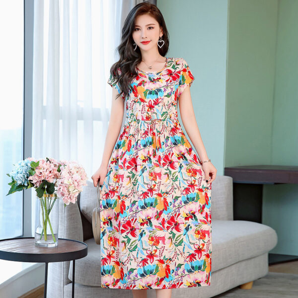 Women's Fashion Casual Cotton Linen Mid-length Dresses - Image 9