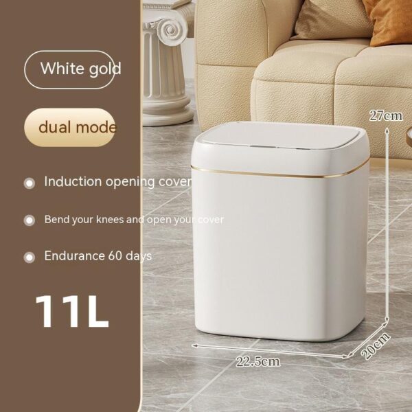 Smart Trash Can With Lid For Bedroom And Living Room Kitchen Storage Box Trash Can Induction Small Car Box Automatic Smart Dustbin Smart Trash Bin - Image 8