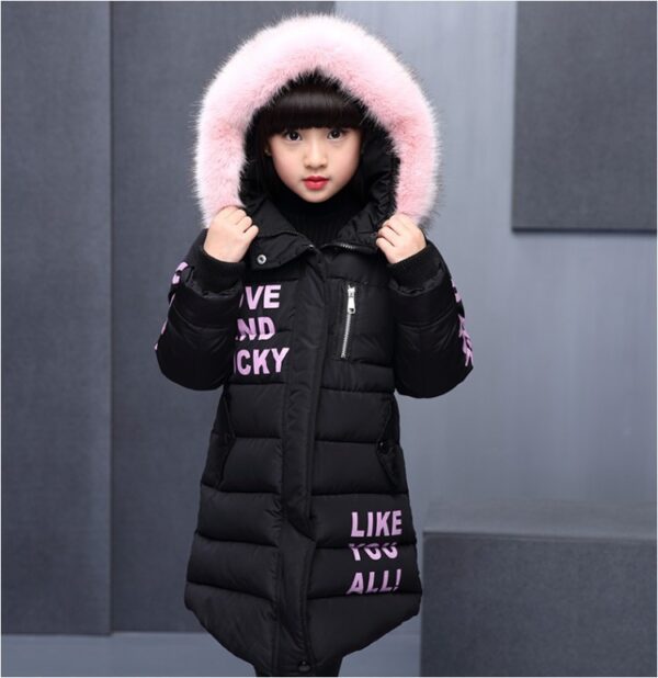 Hooded Long Sleeve Girls Padded Cotton Clothes - Image 3