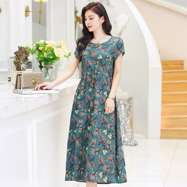 Women's Fashion Casual Cotton Linen Mid-length Dresses - Image 8