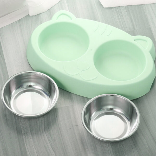 Dog Bowls Double Dog Water And Food Bowls Stainless Steel Bowls With Non-Slip Resin Station, Pet Feeder Bowls For Puppy Medium Dogs Cats - Image 3