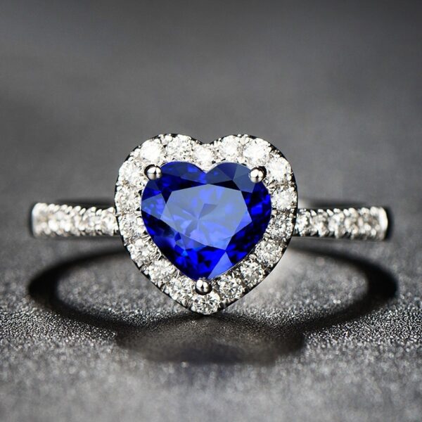 Blue Heart Sapphire Ring - Image 4