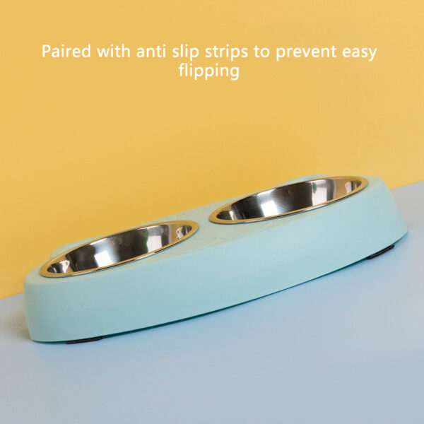 Dog Bowls Double Dog Water And Food Bowls Stainless Steel Bowls With Non-Slip Resin Station, Pet Feeder Bowls For Puppy Medium Dogs Cats - Image 4