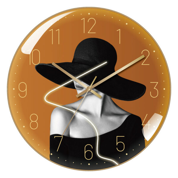 4K Curved High Transparent Glass Creative Decorative Wall Clock - Image 3